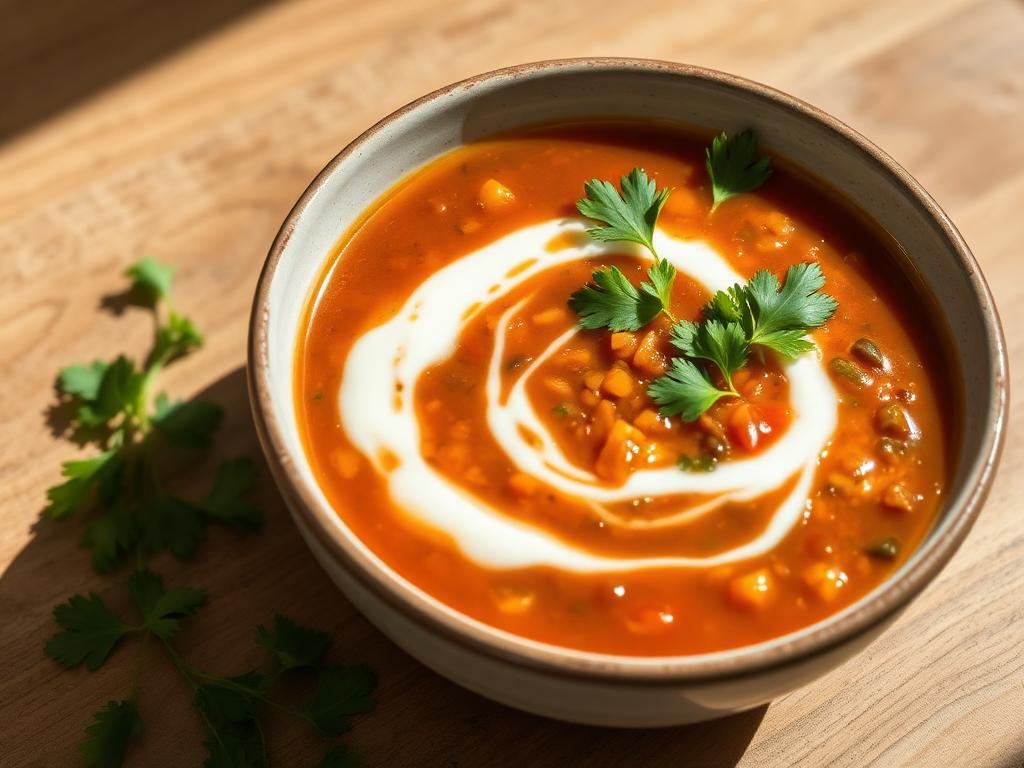 Spiced red lentil soup
